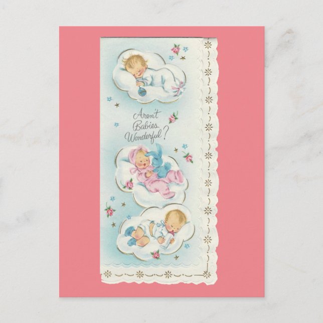 Carte Postale Vintage "Bébés merveilleux" (Devant)