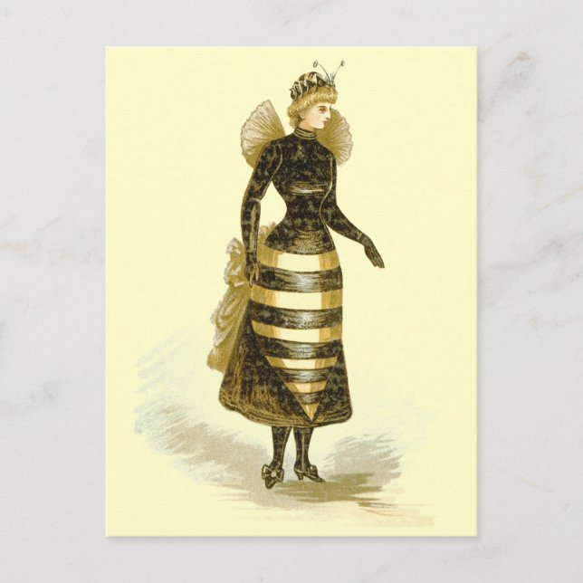 Carte Postale Vintage Bee Lady (Devant)