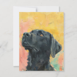 Carte postale vintage Black Labrador Oil Painting