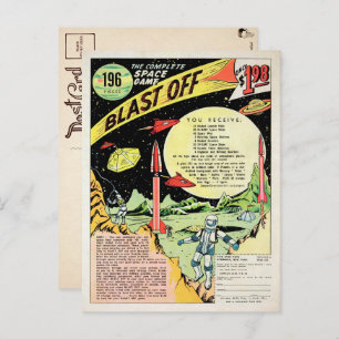 Carte Postale vintage Blast Off Game