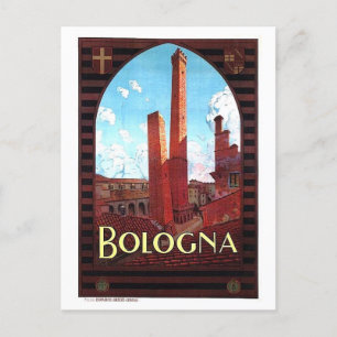 Carte postale vintage Bologne Italie Travel