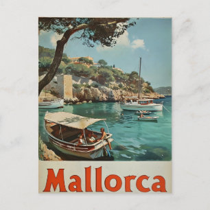 Carte postale vintage : Bonheur côtier à Majorque