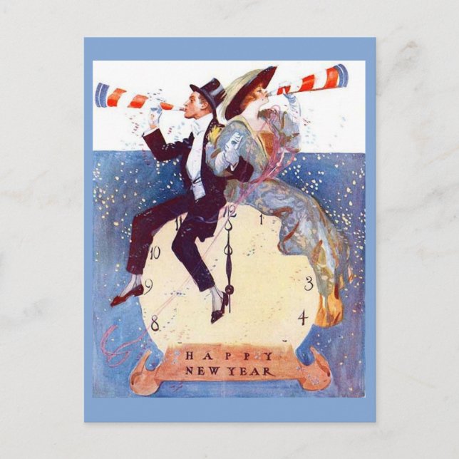 Carte Postale Vintage Bonne année (Devant)