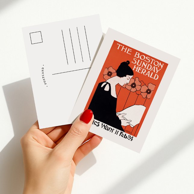 Carte Postale Vintage Boston Sunday Herald (Créateur téléchargé)