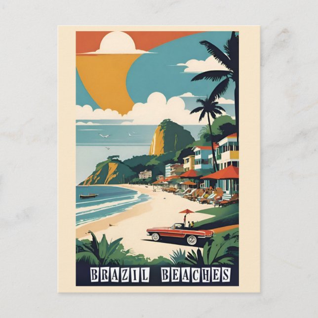 Carte Postale Vintage Brésil Tropical Beach Ocean Travel (Devant)