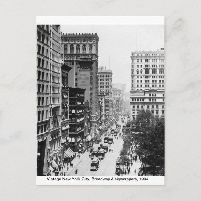Carte Postale Vintage Broadway, New York City 1904, (Devant)
