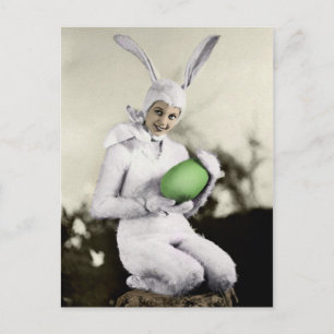 Carte postale vintage Bunny Girl Pâques