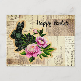 Carte postale vintage Bunny Pâques Collage