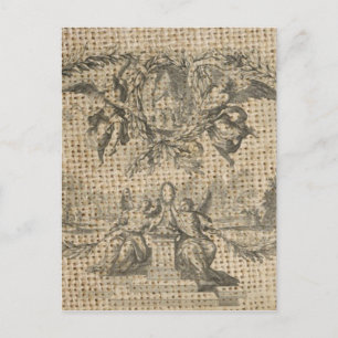 Carte Postale vintage burlap religieux paradis victorien ange