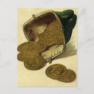 Carte Postale Vintage Business Finance, Gold Coin Money en bours