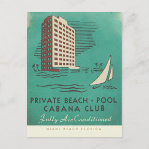 Carte postale vintage Cabana Club Miami Travel