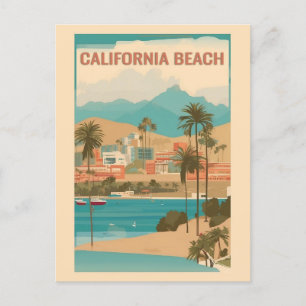 Carte Postale Vintage California Beach Retro Travel