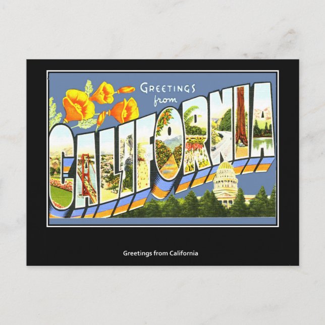 Carte postale Vintage Californie (Devant)
