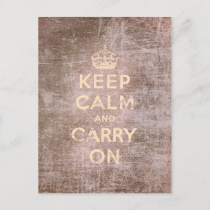 Carte Postale Vintage, calmez-vous et continuez