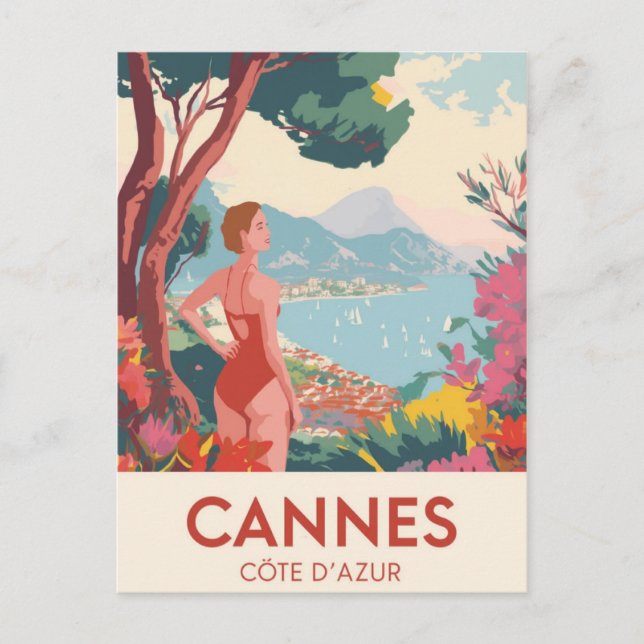 Carte Postale Vintage Cannes Côte d'Azur (Devant)