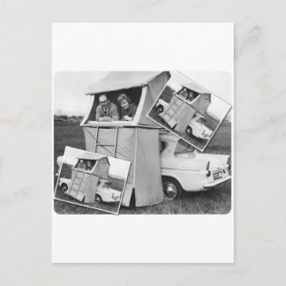 Carte Postale Vintage Car Camping Caravan