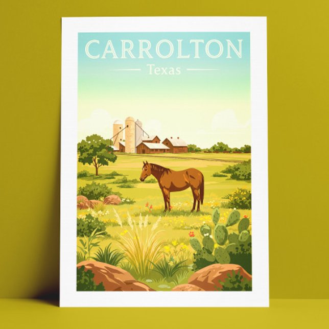 Carte Postale Vintage Carrolton Texas (Créateur téléchargé)