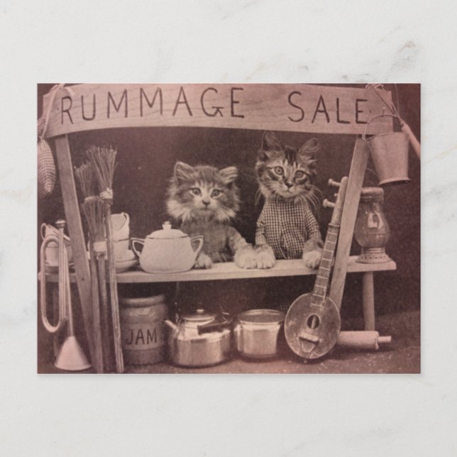 Carte postale vintage Cats Rummage Sale (Devant)