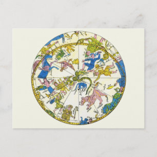 Carte Postale Vintage céleste, sphère arabe, constellations