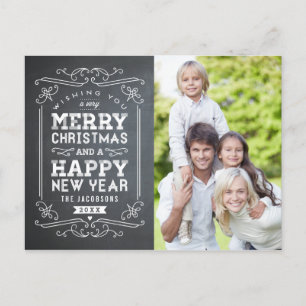 Carte postale vintage Chalkboard Holiday Carte pho