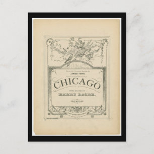 Carte postale Vintage Chicago Art-Chicago Words & 