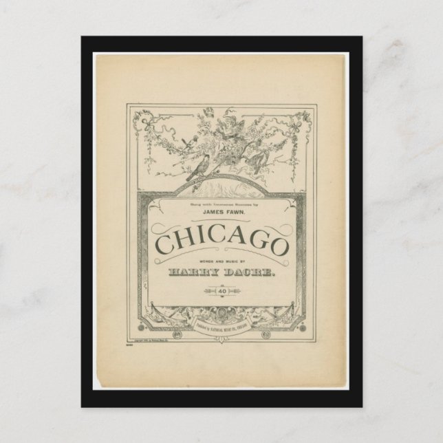 Carte postale Vintage Chicago Art-Chicago Words &  (Devant)