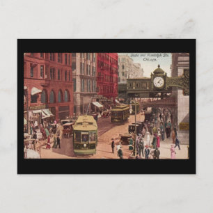 Carte postale Vintage Chicago Art-State & Randolph