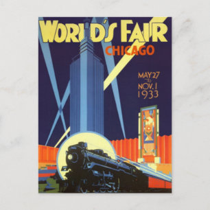 Carte Postale Vintage Chicago, États-Unis -