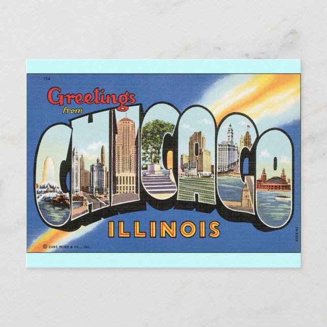 Carte postale Vintage Chicago Illinois (Devant)