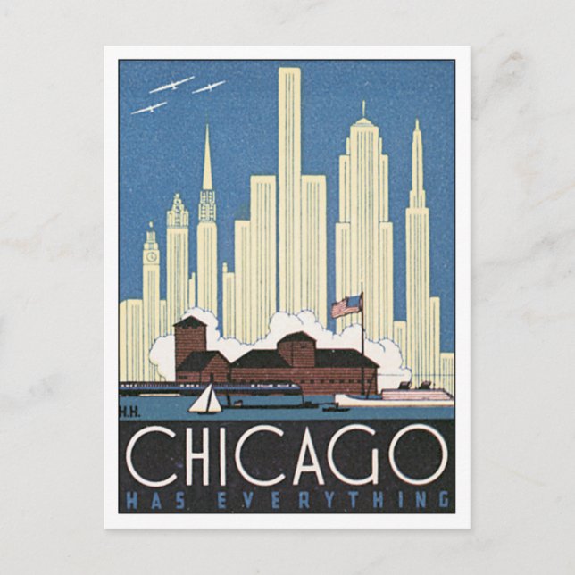 Carte Postale Vintage Chicago Illinois USA (Devant)