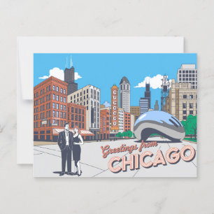 Carte postale vintage Chicago   Salutations de Chi