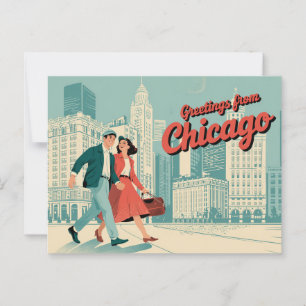 Carte postale vintage Chicago   Salutations de Chi