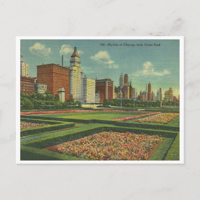 Carte Postale Vintage Chicago Skyline (Devant)