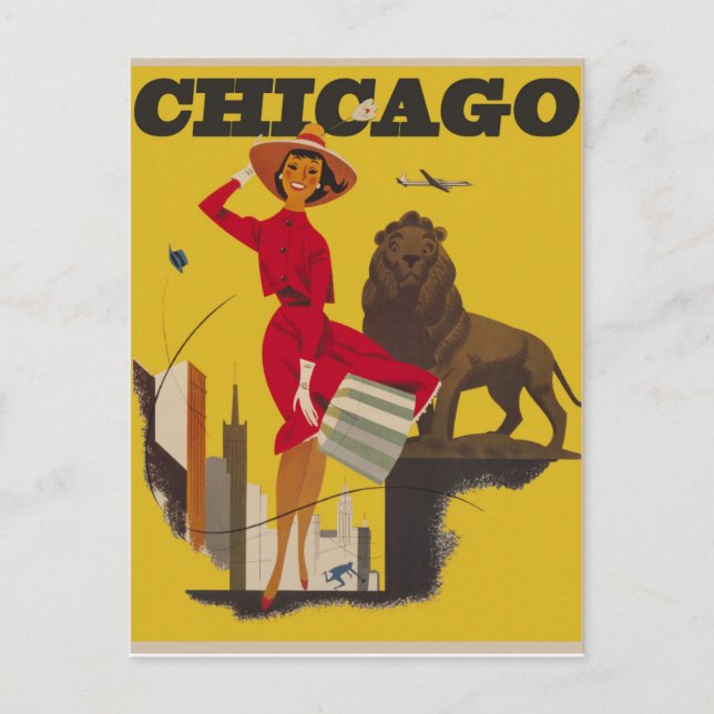 Carte Postale Vintage Chicago Travel (Devant)