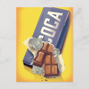 Carte Postale Vintage Chocolat Bar commercial