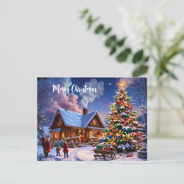 Carte postale Vintage Christmas | Accueil Festif (Debout devant)