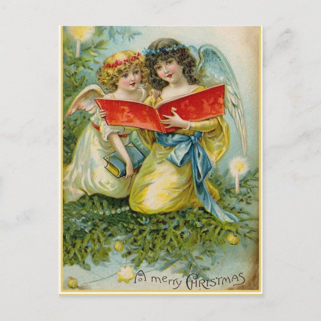 Carte postale Vintage Christmas Holiday Angles (Devant)