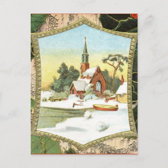 Carte postale Vintage Christmas Scene (Devant)