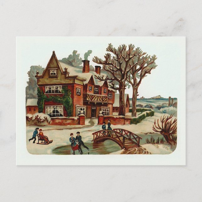 Carte postale Vintage "Christmas Scene" (Devant)