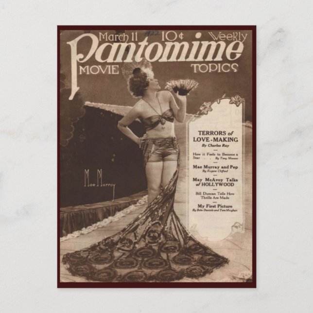 Carte postale vintage Cinema Mae Murray (Devant)