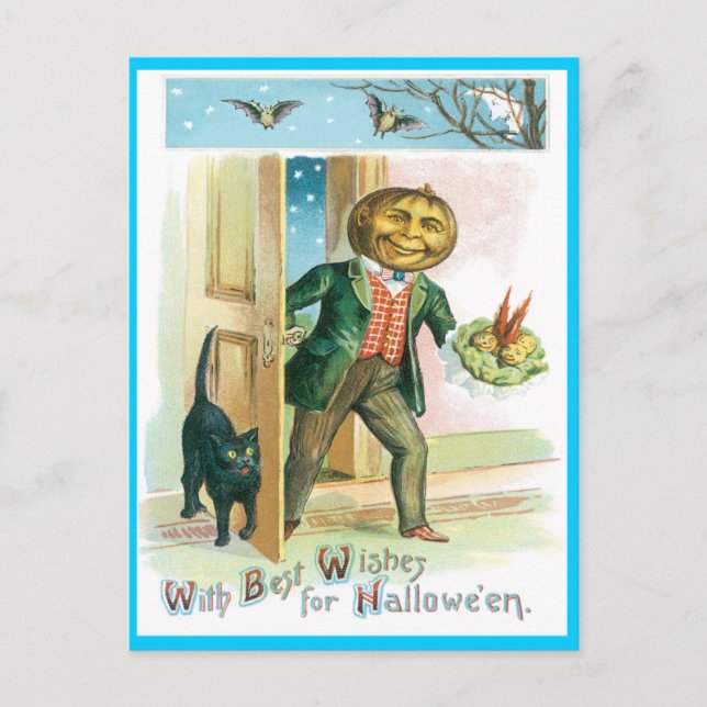 Carte postale Vintage Citrouille romantique (Devant)