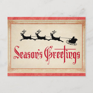 Carte Postale Vintage classique Noël Père Noël Joyeuses Fêtes
