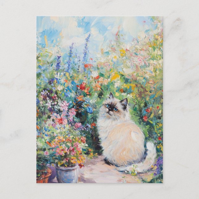 Carte postale Vintage Claude Monet Cat (Devant)