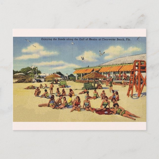 Carte postale vintage Clearwater Beach Florida (Devant)