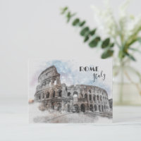 Carte postale vintage Colisée - Rome Travel Art
