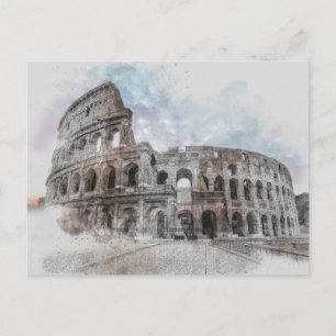 Carte postale vintage Colisée - Rome Travel Art