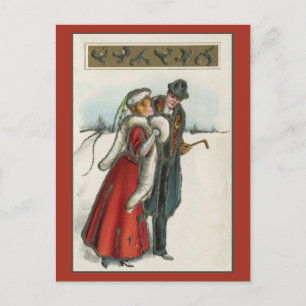 Carte Postale vintage couple victorien romantique