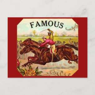 Carte Postale Vintage course de cheval Frissons de la course