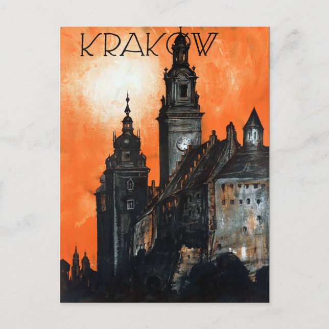 Carte Postale Vintage Cracovie Pologne Voyage (Devant)