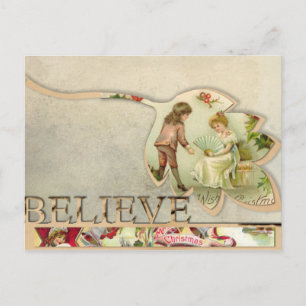 Carte postale vintage "Croire" Noël